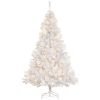 HOMCOM 6ft White Christmas Tree Pre Lit PVC with Metal Stand 250 Warm White LED 1000 Tips for Home Decoration