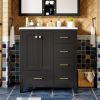 30'' Bathroom Vanity with Resin Sink Combo, Solid Wood Frame Bathroom Storage Cabinet, Freestanding Vanity Set with 4 Drawers& Soft Closing Doors