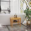 HOMCOM 20 Bamboo Shower Bench 2-Tier Wooden Spa Stool Seat Organizer for Bathroom Bedroom Garden Decor