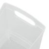 Plastic Utility Storage Bin 12 Qt Narrow Rectangle with Carrying Handles, Clear