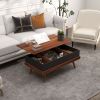 HOMCOM Lift-Top Coffee Table with Hidden Compartments, Sturdy Wood Construction, Rich Walnut Finish