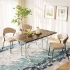 HOMCOM 63"-47" Extendable Table Seat up to Six, Extendable Farmhouse Dining Table with Heavy Duty Trestle Base, Brown