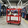 3-Tier Rolling Tool Cart,Metal Mechanic Tool Cart on Wheels, Heavy Duty Rolling Carts with Wheels