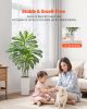 VEVOR Artificial Dracaena Tree 5 ft, Fake Palm Tropical Plants with White Tall Planter, Faux Floor Silk Plant in Pot