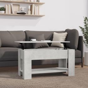 Coffee Table Concrete Gray 39.8"x19.3"x20.5" Engineered Wood