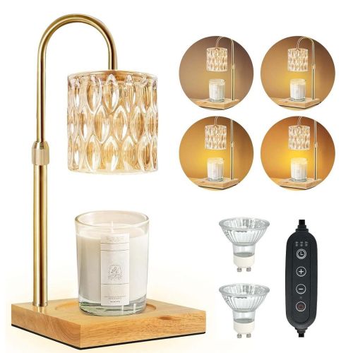 LONGRV Candle Warmer Lamp, Candle Lamp Wax Warmer with 2 Bulbs, Timer & Dimmer 3-Levels, Fits Cup Jar Candle, Candle Top Melting LONGRV Candle Warmer Lamp, Candle Lamp Wax Warmer with 2 Bulbs, Timer & Dimmer 3-Levels, Fits Cup Jar Candle, Candle Top Melting