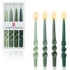 Spiral Taper Candle Green Candlesticks - Set of 4 Gedengni Colorful Tapered Candles Unscented Candle Sticks for Home Décor Weddings Festive Holiday