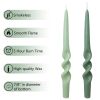 Spiral Taper Candle Green Candlesticks - Set of 4 Gedengni Colorful Tapered Candles Unscented Candle Sticks for Home Décor Weddings Festive Holiday
