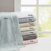 Cotton Waffle Jacquard Antimicrobial Bath Towel 6 Piece Set (D0102HR7TRJ)