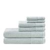 Cotton Waffle Jacquard Antimicrobial Bath Towel 6 Piece Set (D0102HR7TRJ)