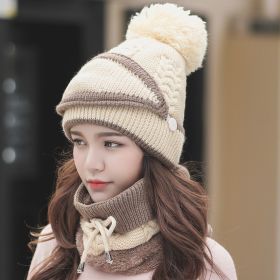 Plus velvet thick bib mask (Color: Creamy white)