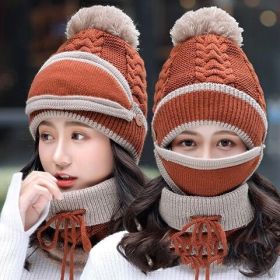 Plus velvet thick bib mask (Color: Caramel colour)