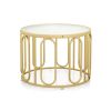 24 Inch Round Coffee Table with Oval Swivel Brackets