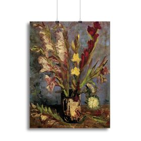 Vase with Gladioli 4 by Van Gogh Canvas Print or Poster (type: Standard Framed Canvas Print, size: 32" x 24" / 80cm x 60cm (approx))