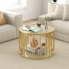 24 Inch Round Coffee Table with Oval Swivel Brackets