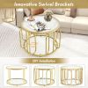 24 Inch Round Coffee Table with Oval Swivel Brackets