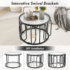 24 Inch Round Coffee Table with Oval Swivel Brackets
